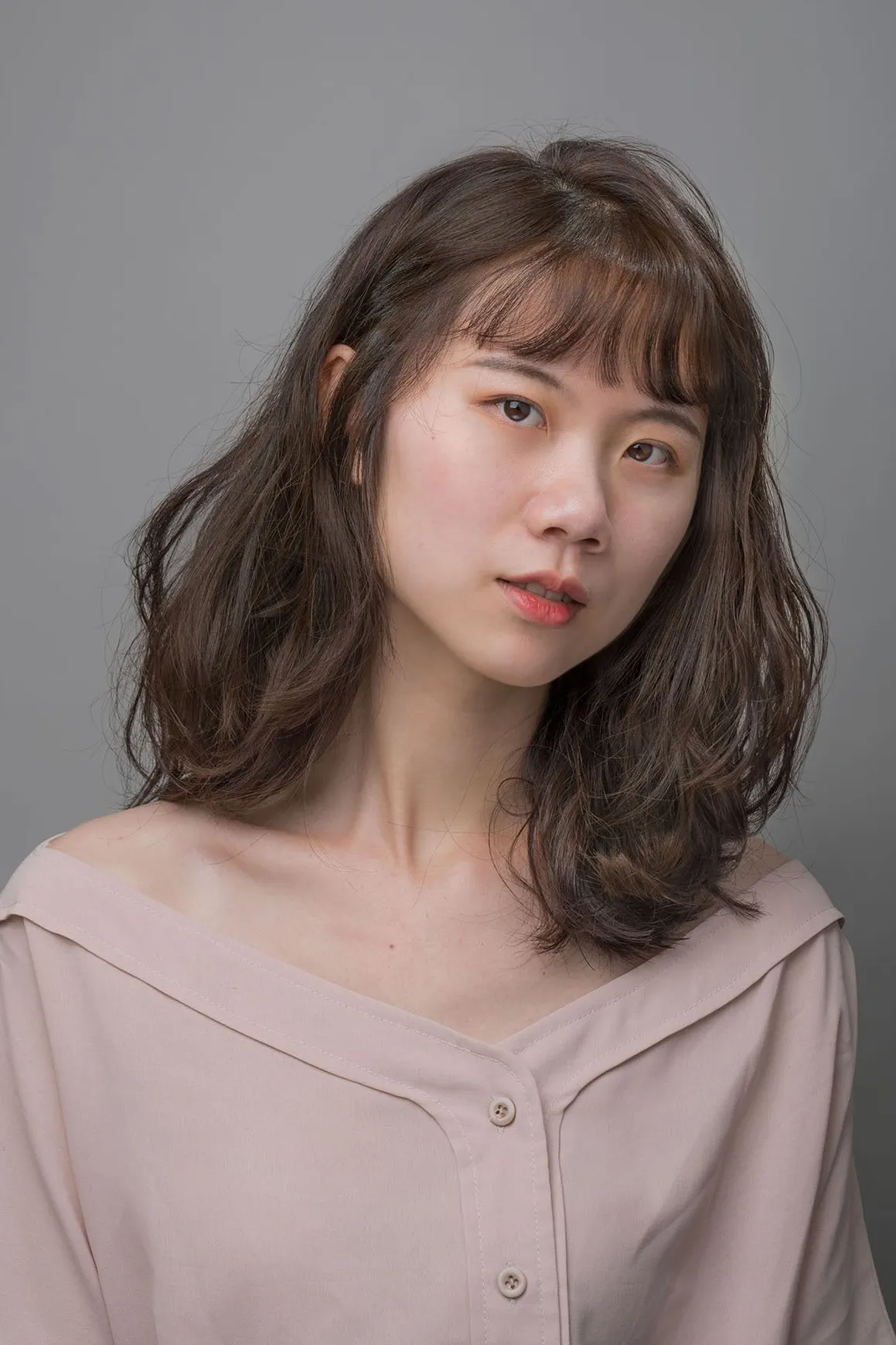 楠梓燙髮 女生 長髮 波浪捲 瀏海