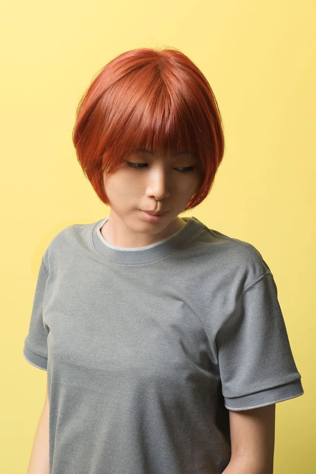 楠梓染髮 女生 短髮 橘色 鮑伯頭