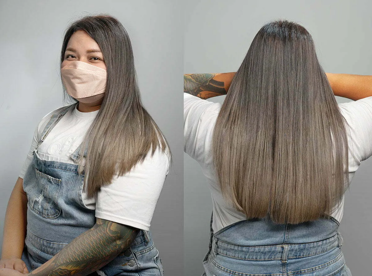 楠梓-女生-長髮-歐美手刷染-灰霧棕漸層-FX Hair Salon
